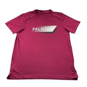 Rhone Red Breathable Performance Spellout Peloton S/S T Shirt Size L